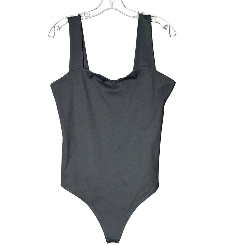 Abercrombie & Fitch Soft A&F Collection Black Square Neck Cowl Bodysuit Large